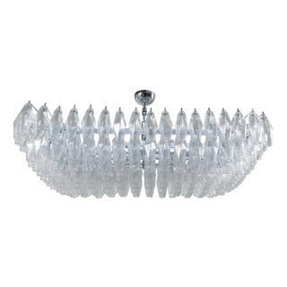 21st Century Rectangular Clear Murano Poliedri Chandelier or Flush Mount by Fabio LTD For Sale