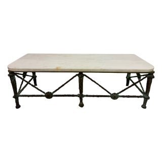 Bronze and Marble Wall-Mounted Console in the style of Giacometti, 1960s For Sale