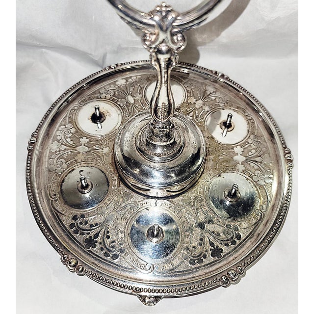 Metal 19c Silver Plate Egg Server For Sale - Image 7 of 10