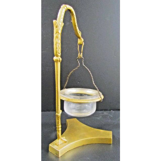 1870s French Empire Gilded Bronze Stylized Swan Night Light Tallow Lamp For Sale - Image 9 of 17