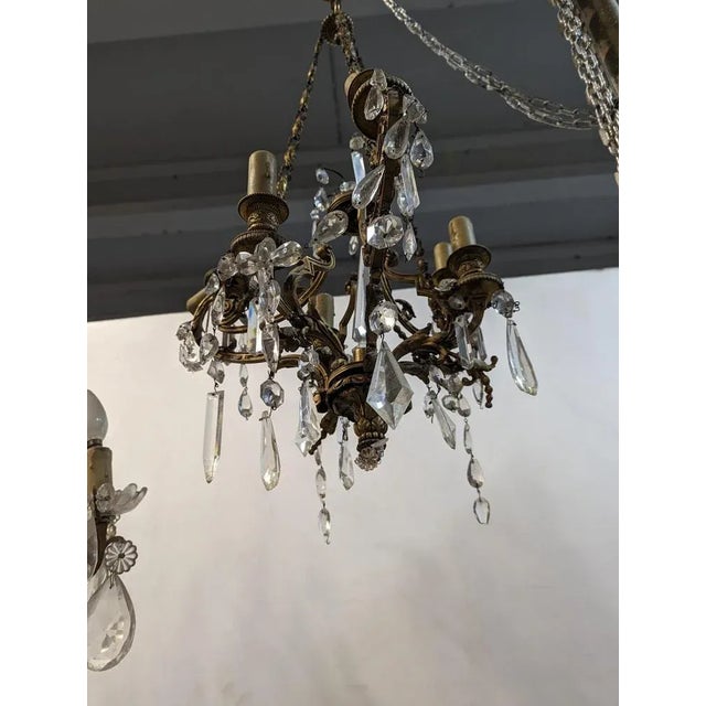 19th Century Bronze Chandelier with Tassels For Sale - Image 3 of 5