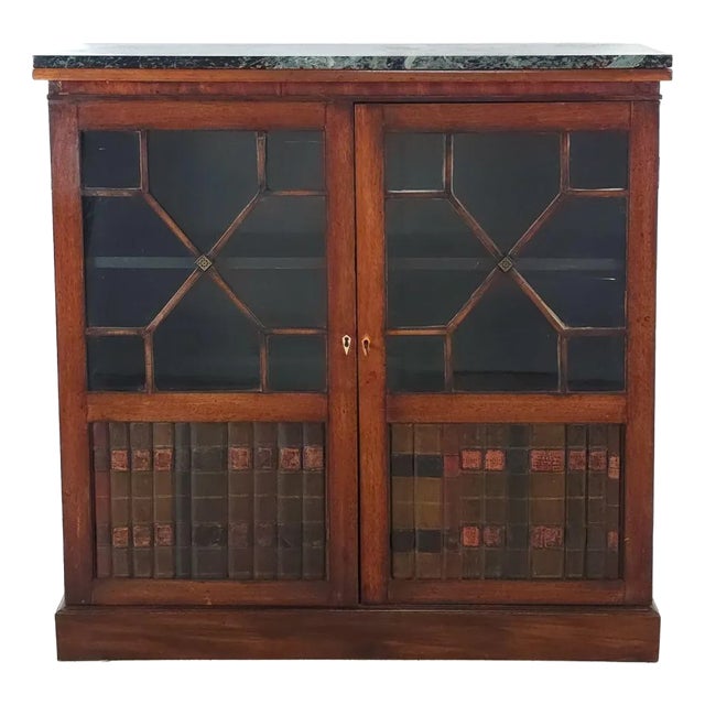 English Marble Top Bookcase Modified From a Georgian Secretary, 19th Century and Later For Sale