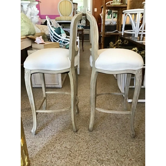 French Counter Stools in Original Frame and New Todd Hase Upholstery