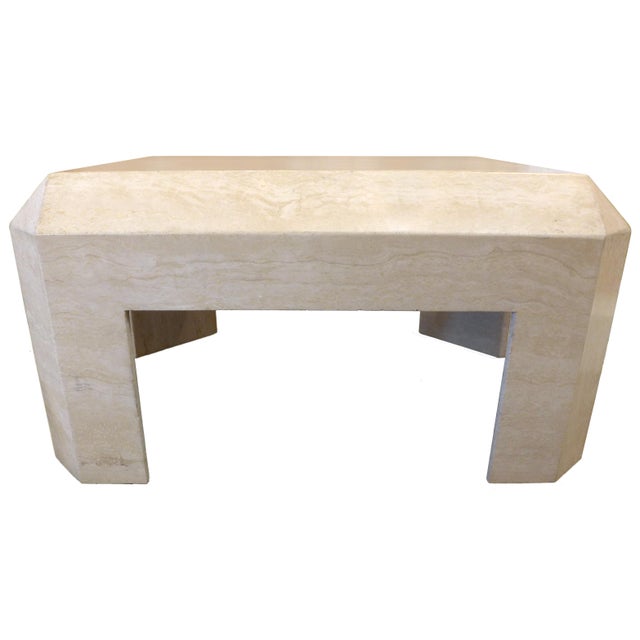 1970s 1970s Postmodern Travertine Coffee Table For Sale - Image 5 of 5