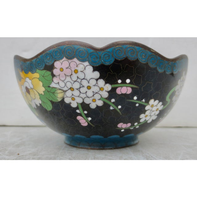 Chinese Enamel Flower Bowl Circa 20th For Sale - Image 4 of 8
