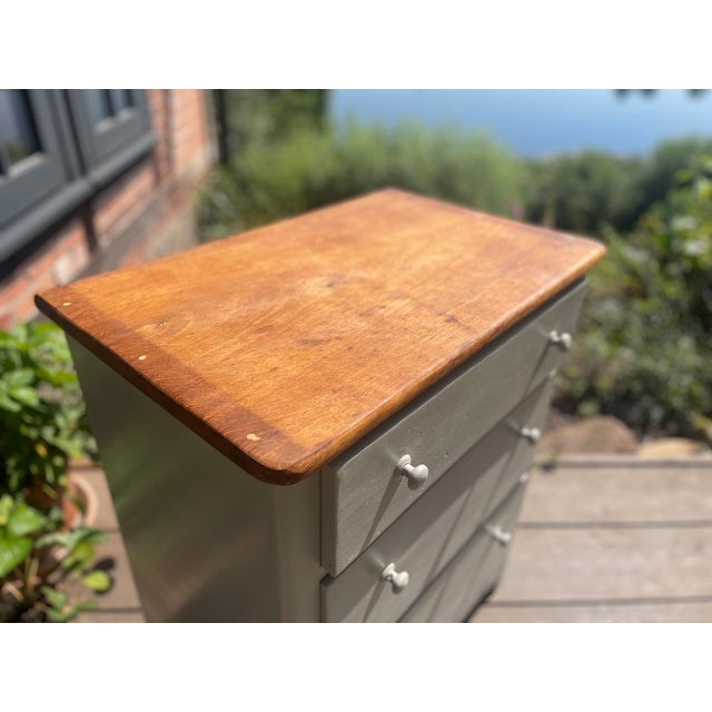 Gray Small Antique Chest of Drawers, 1890s For Sale - Image 8 of 17