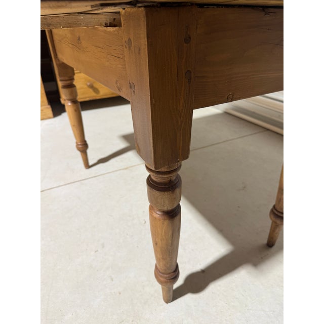 Antique Pine Double Drop Leaf Table With Drawer From England For Sale - Image 16 of 18