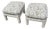 Pair of Pillow Top Upholstered Parsons Ottomans in the Style of Milo Baughman For Sale