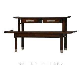 1960s Solid Cherry Willett Furniture Tv Console Credenza For Sale