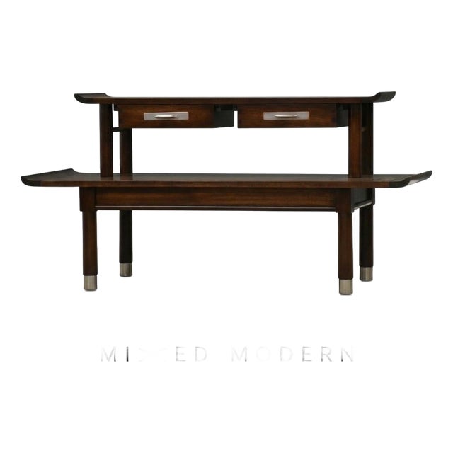 1960s Solid Cherry Willett Furniture Tv Console Credenza For Sale