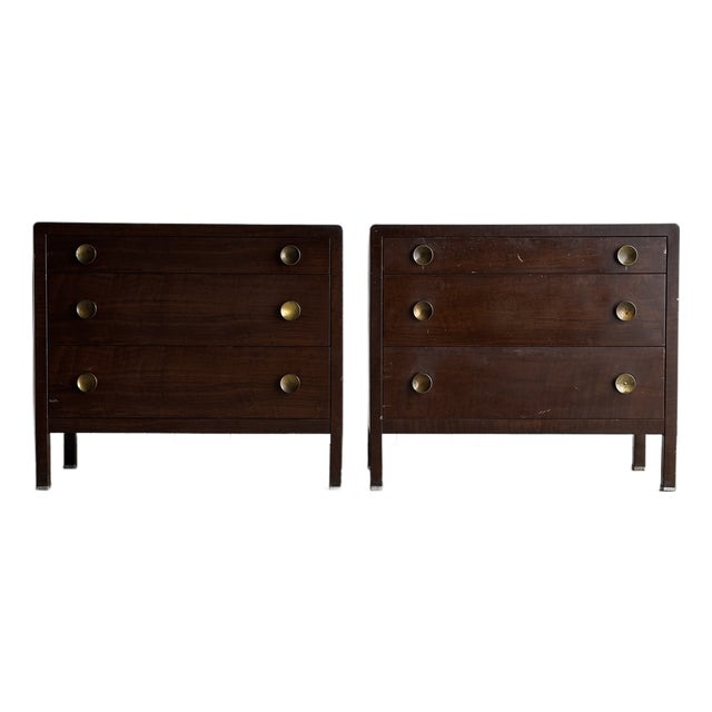 1930s Vintage Norman Bel Geddes Steel Chests of Drawers, Pair For Sale