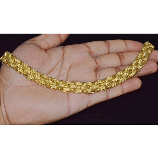 Gold Roberto Coin Appassionata Solid 18k Yellow Gold Woven Collar Necklace – 77 Grams For Sale - Image 8 of 16