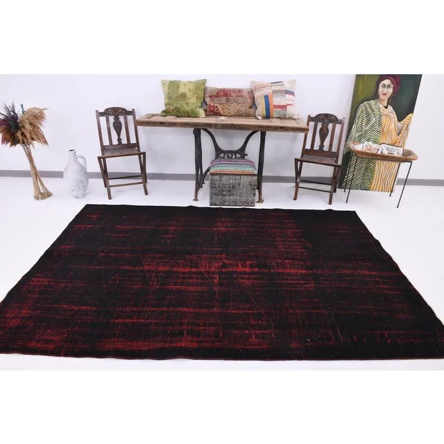 Vintage Black & Red Rug For Sale - Image 17 of 18