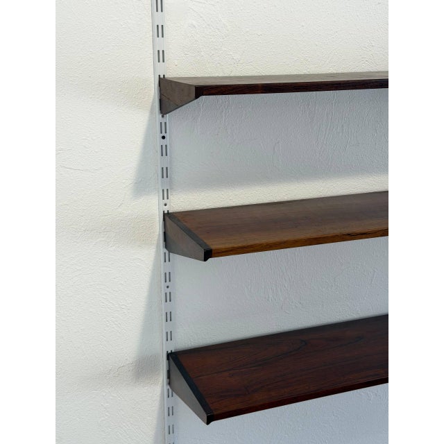 Danish Rosewood Wall Unit Scandinavian Shelving System in Style of Kai Kristiansen Mid Century For Sale In Los Angeles - Image 6 of 11