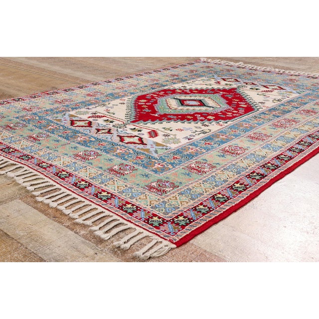 Ivory Vintage Rabat Moroccan Rug, 04'11 X 06'07 For Sale - Image 8 of 10