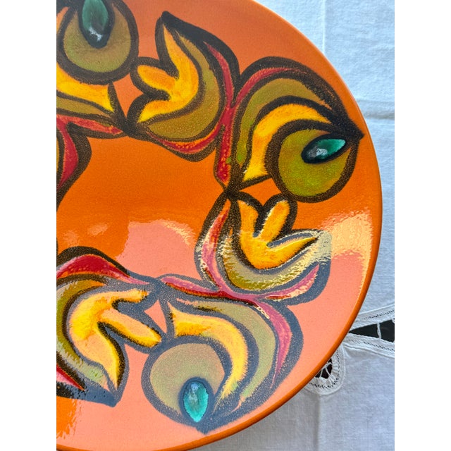Mid 20th Century Mid 20th Century Poole Pottery England Hand-Painted Abstract Plate For Sale - Image 5 of 15