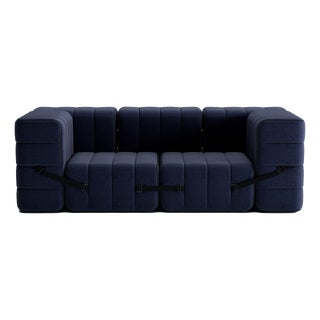 Curt Modular Set - Flexible 2-Seater with Armrests - Dama - 0048 (Dark Blue) by Ambivalenz, Set of 7 For Sale