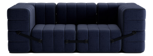 Curt Modular Set - Flexible 2-Seater with Armrests - Dama - 0048 (Dark Blue) by Ambivalenz, Set of 7