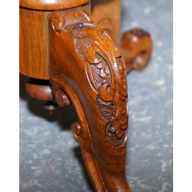 Antique Marquetry Burr Walnut Pedestal For Sale - Image 9 of 13
