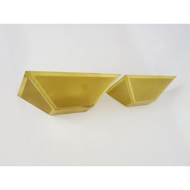 Vintage Gold Wall Sconces, 1980s, Set of 2 For Sale - Image 3 of 10