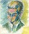 Portraits of men, mixed media on paper, estate stamp on the back. These works are from a 1955 sketchbook. Marianna Van...