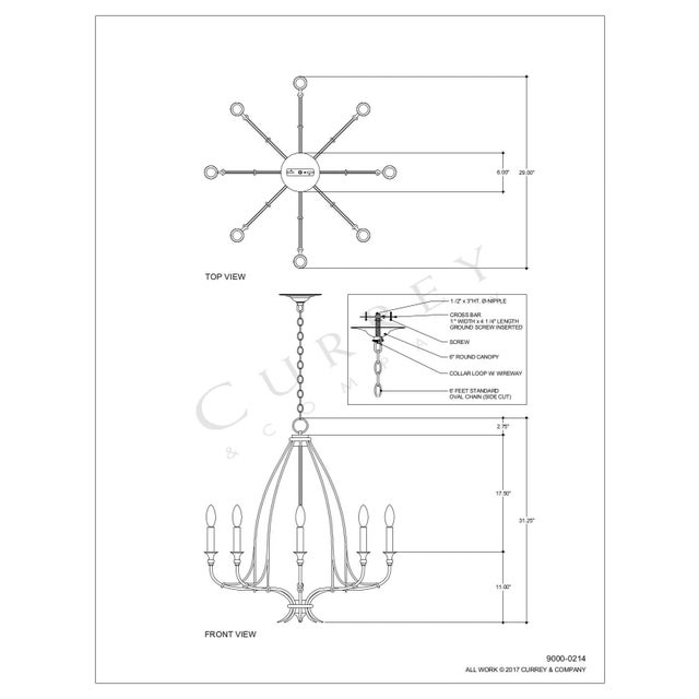 Traditional Currey & Company Folgate Chandelier For Sale - Image 3 of 4