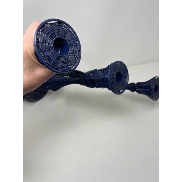 Tall Wire Candelabra Royal Blue 19" For Sale - Image 9 of 12