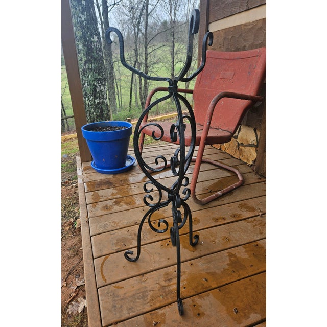 Metal Vintage Wrought Iron Fern or Plant Stand For Sale - Image 7 of 11