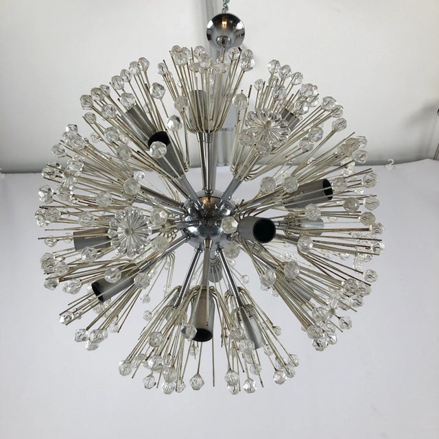 Silver Chrome and Glass Sputnik Chandelier by Emil Stejnar, 1970s For Sale - Image 8 of 13