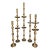 Vintage 1960s Moroccan Etched Brass Pillar Altar Floor Candle Stands = 5 Altars (35 Pieces) For Sale