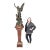 Rouge Marble Pedestal With Bronze E. Piccault Statue For Sale