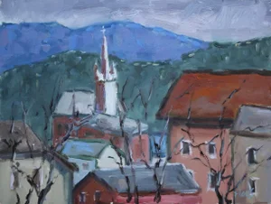 Virginia City, Modern Impressionist Oil Painting