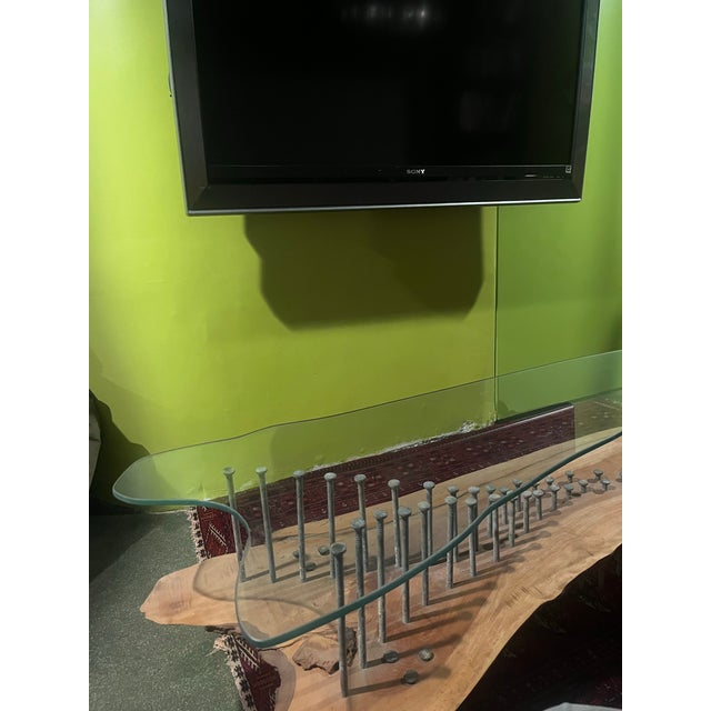 Modern Custom Modern Coffee Table - Hudson River, Black Locust, Railroad Spike For Sale - Image 3 of 8