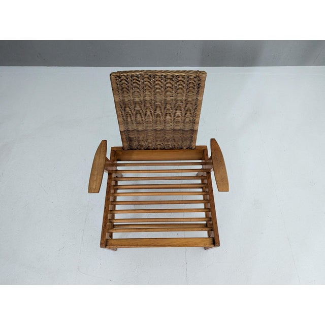 Set of Beech and Rattan Chair with Ottoman from Úľuv, 1960s For Sale - Image 11 of 18
