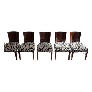 Set of Six Ralph Lauren “Modern Hollywood” Mahogany Dining Chairs For Sale