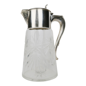 20th Century Silvered Cut Crystal Pitcher