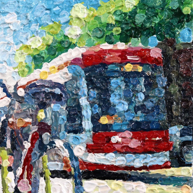 Paint Sound and Motion - Original Urban Bicycle Still Life Pointillist Acrylic Painting For Sale - Image 7 of 9