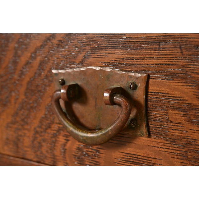 Brown Gustav Stickley Antique Mission Oak Arts & Crafts Sideboard, Newly Refinished For Sale - Image 8 of 15