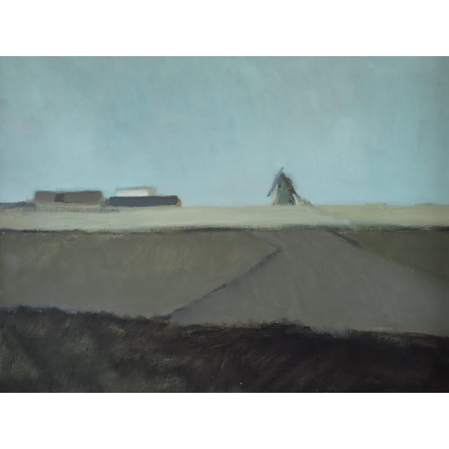 1959 Mid-Century Modern 'Quiet Fields' Vintage Swedish Landscape Oil Painting, Framed For Sale - Image 11 of 11
