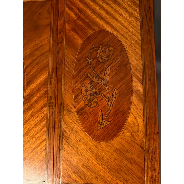 19th Century French Louis XVI Style Inlaid Mahogany Vanity With Mirror, Circa 1870 For Sale - Image 18 of 18