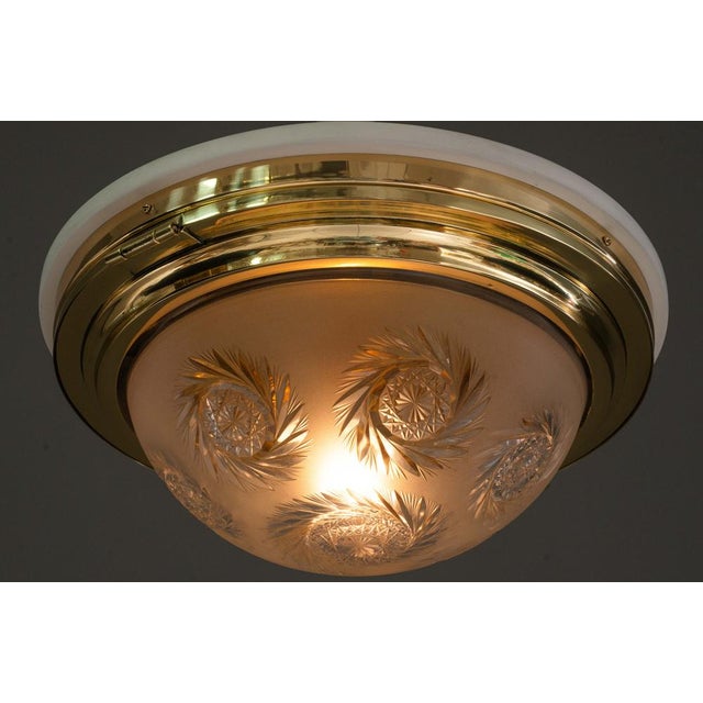 Art Deco Ceiling Lamp with Cut Glass Shade, Vienna, 1920s For Sale - Image 13 of 18