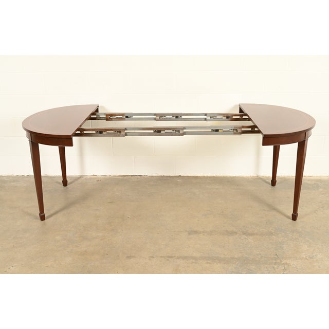 Kindel Furniture Federal Inlaid Mahogany Extension Dining Table, Newly Refinished For Sale In South Bend - Image 6 of 15