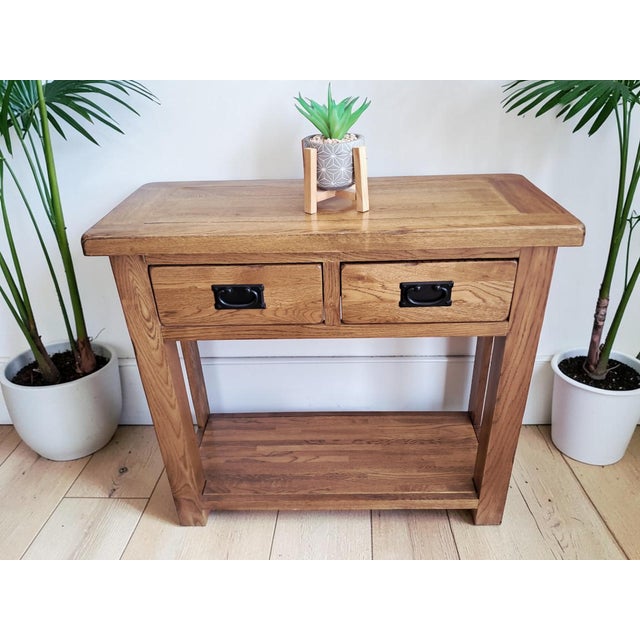 Solid oak console table / hall table / writing desk – | circa 1980s | excellent condition bring timeless country charm...