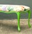 French Provincial Vintage Lacquered Floral Bench For Sale - Image 3 of 12