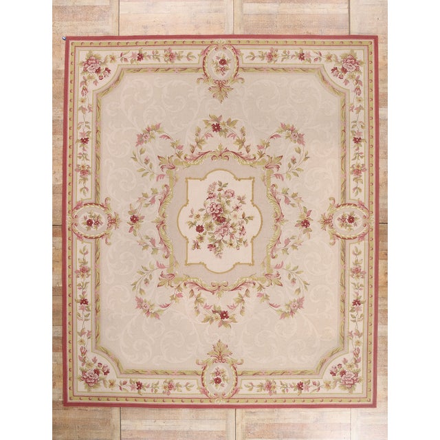 Vintage Indian Aubusson Hooked Rug, 11'00 X 14'00 For Sale - Image 10 of 10
