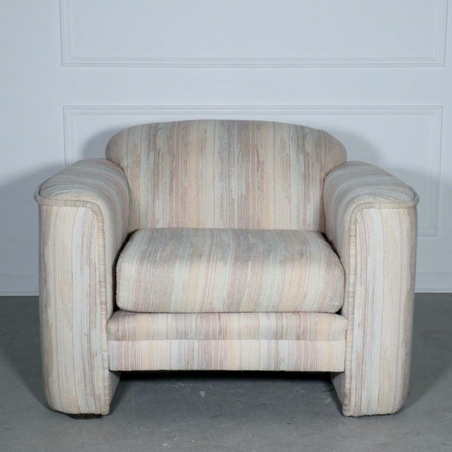 Modern 1990's Modern Plush Carter Curved Arm Lounge Chair For Sale - Image 3 of 8