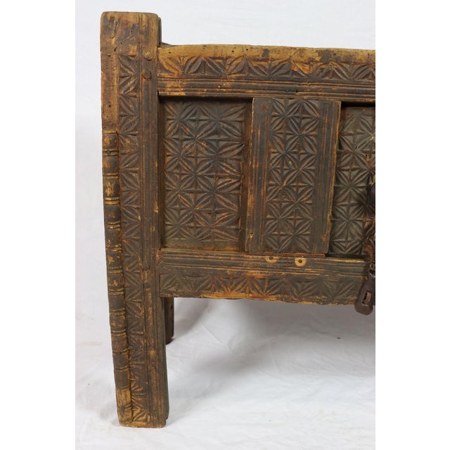 Brown Antique Nomadic Turkmen Yurt Treasure Dowry Chest For Sale - Image 8 of 14