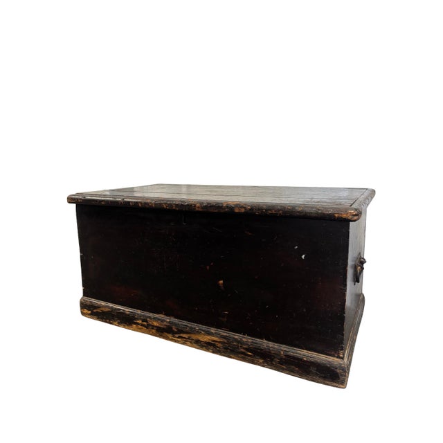 19th Century English Pine Ebonized Blanket Chest For Sale - Image 4 of 12