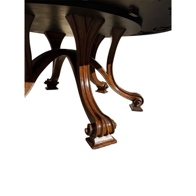 Dessin Fournir Therien & Co. For Dessin Fournir Large Volute Walnut Dining Table For Sale - Image 4 of 7