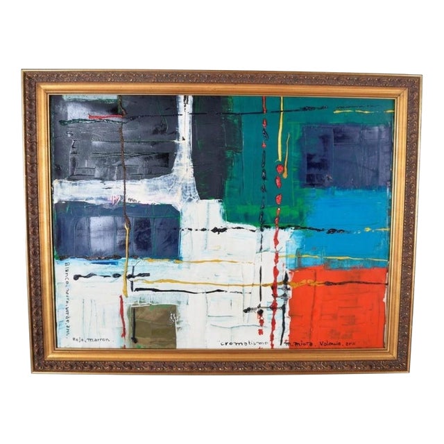 M. Miota, Cromatismo, Early 21st Century, Oil Painting on Canvas, Framed For Sale